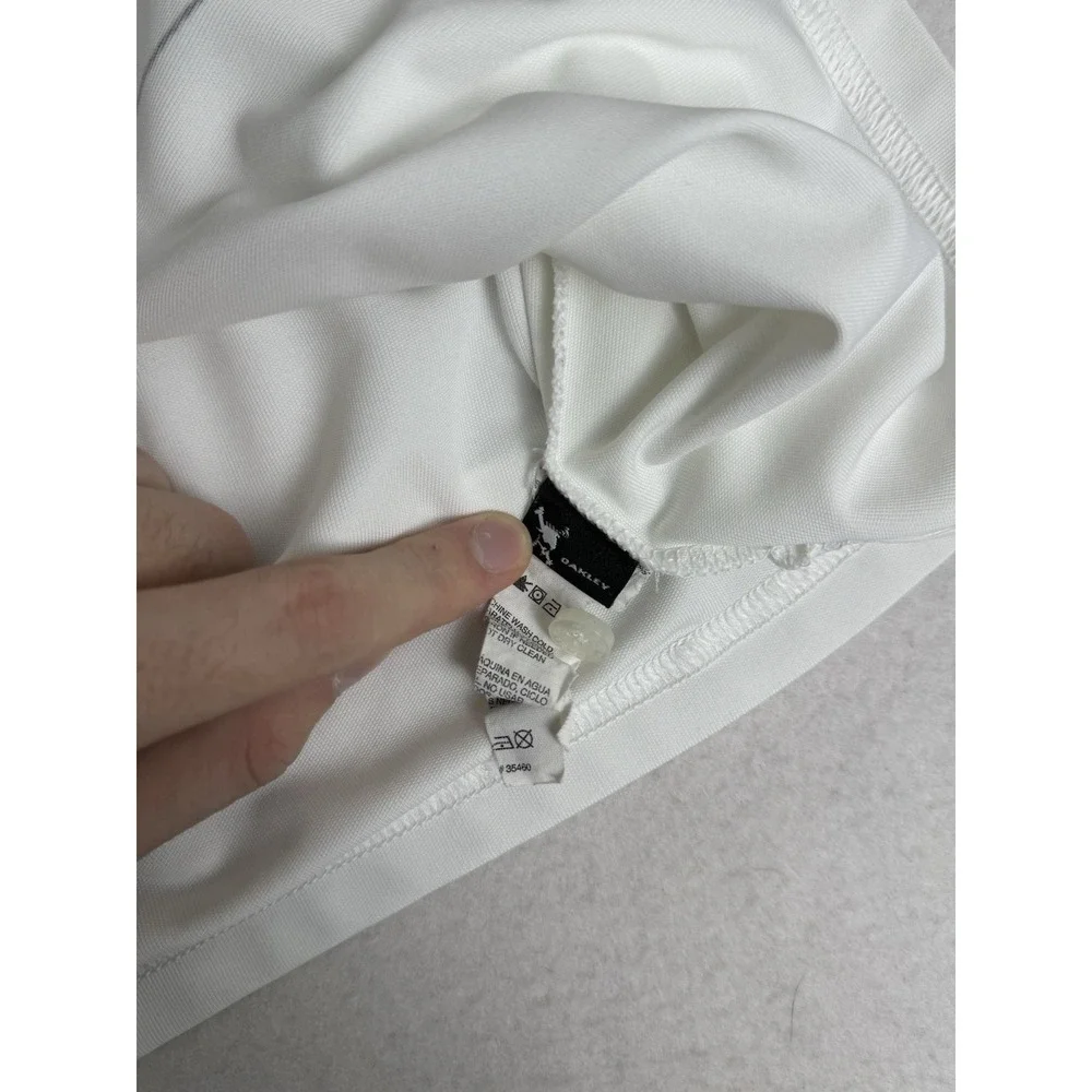 Oakley Polo Shirt‎ Mens Medium White Regular Fit Hydrolix Performance Golf Tee
